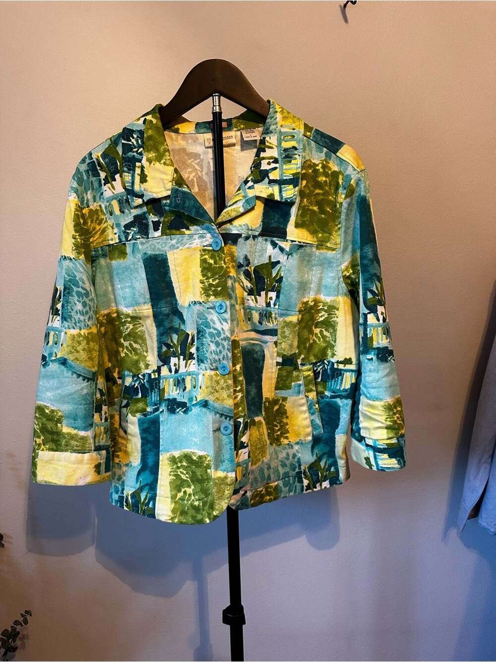 Vintage Erin London Abstract Patchwork Jacket EUC Size L